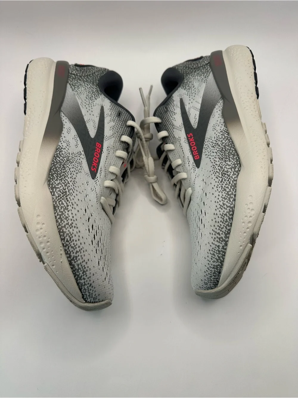 Brooks Running Shoes - Light Gray and Dark Gray with Pink Accents